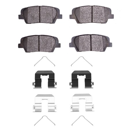 Dynamic Friction Co 3000 Semi-Metallic Brake Pads and Hardware Kit, Low Dust, 100% Copper Free, 100% Asbestos-free, Rear 1311-1816-01